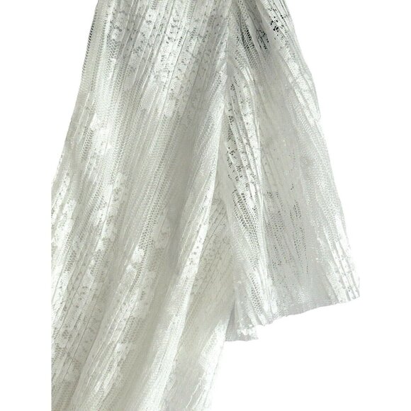 ASTR the LABEL Ivory Textured Short Sleeve Wrap V-Neck Thong Bodysuit Small - Picture 5 of 13